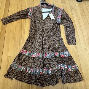 Leopard Print Dress with Floral Accents